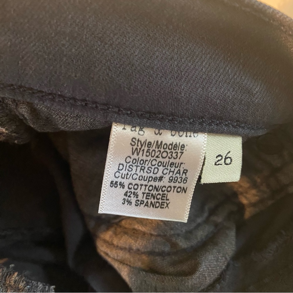 NWOT rag & bone distressed charcoal grey skinny jean - Picture 4 of 13
